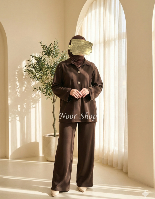 Elegantes Zweiteiler-Set in Braun