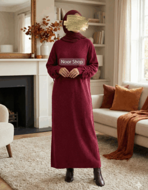 Elegante burgunderrote Abaya