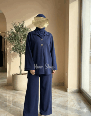 Modisches navyblaues Zweiteiler-Set