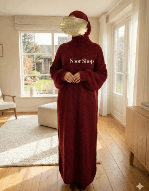 Elegantes burgunderrotes Abaya