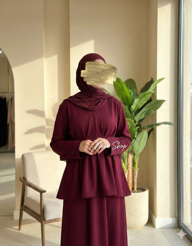 Elegantes burgunderrotes Zweiteiler-Set