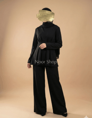 Elegantes schwarzes Zweiteiler-Set