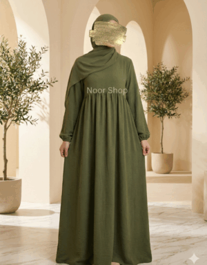 Elegante Maxikleid-Abaya in Olivgrün
