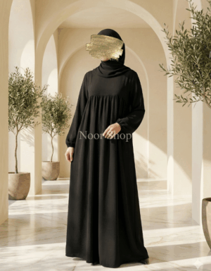 Elegante Maxikleid-Abaya in Schwarz