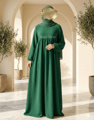 Grünes A-Linien Maxi-Kleid