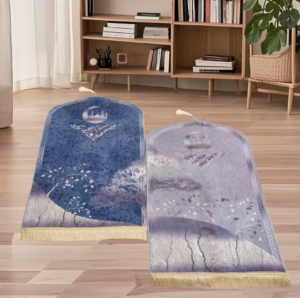 Samtiger Liebes-Teppich für Paare Blau-Lila