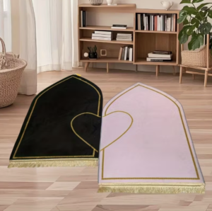 Samtiger Liebes-Teppich für Paare Schwarz-Rosa