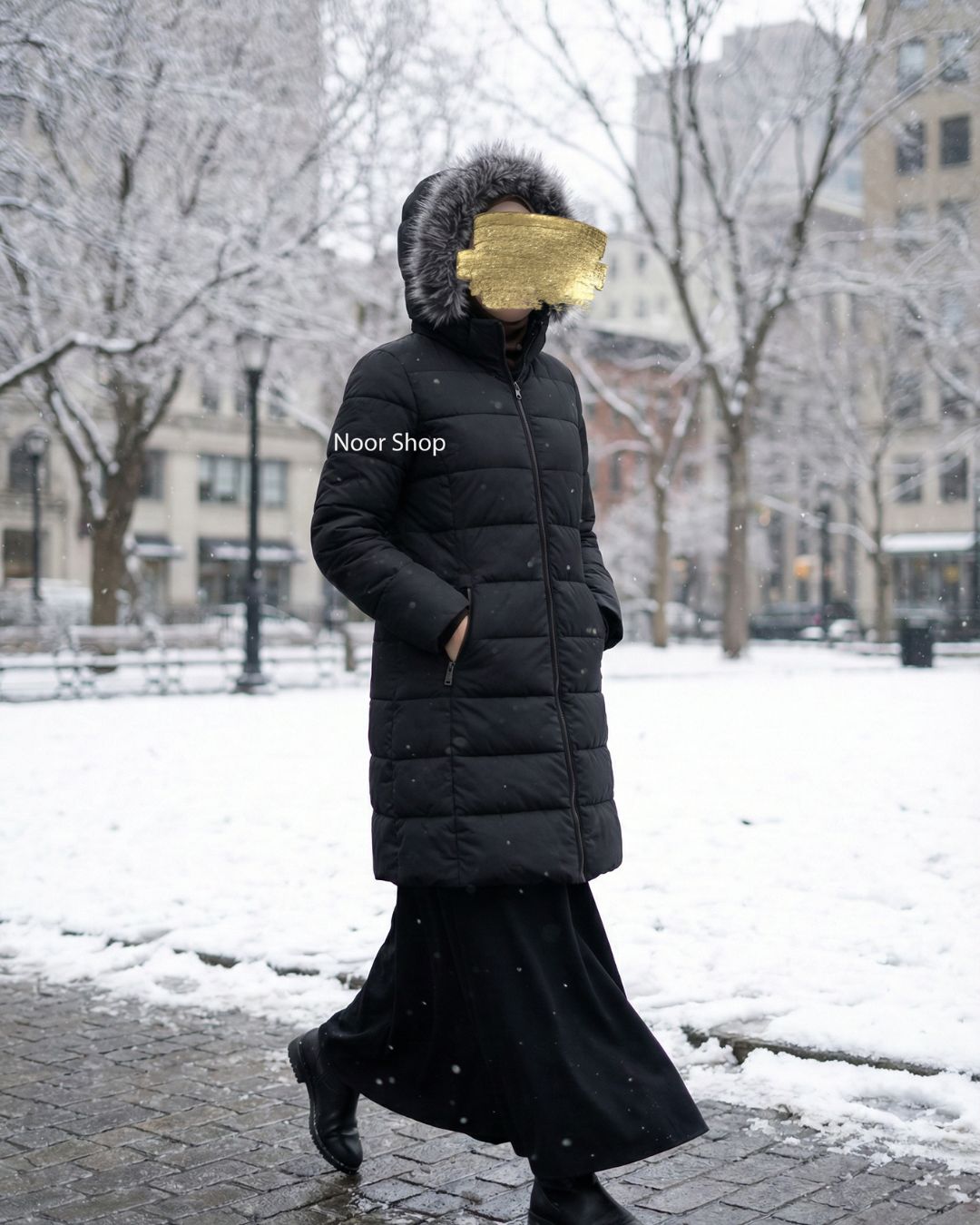 Winterjacke mit Kunstfellkapuze