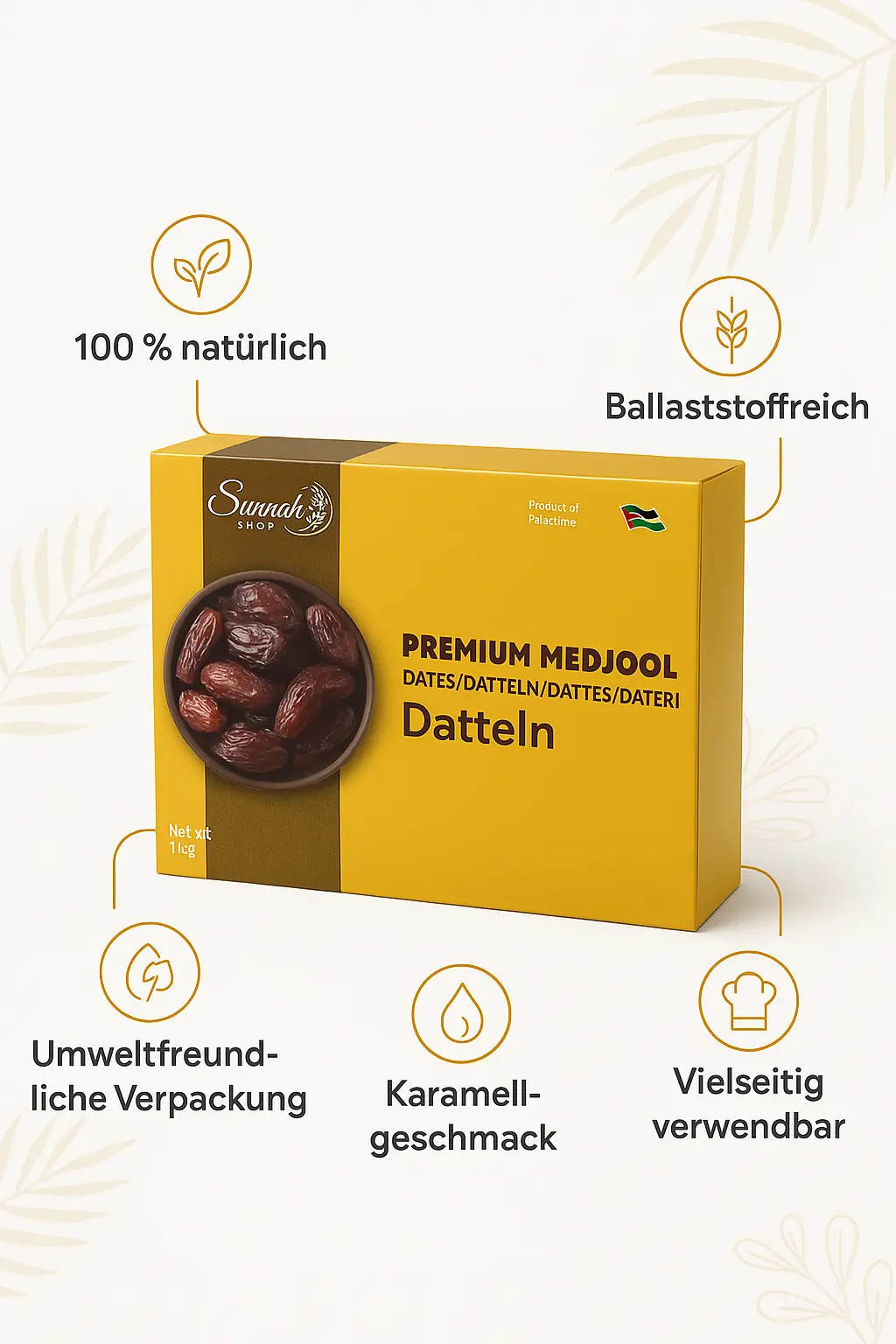 Premium Medjool Datteln 1kg – Bild 2
