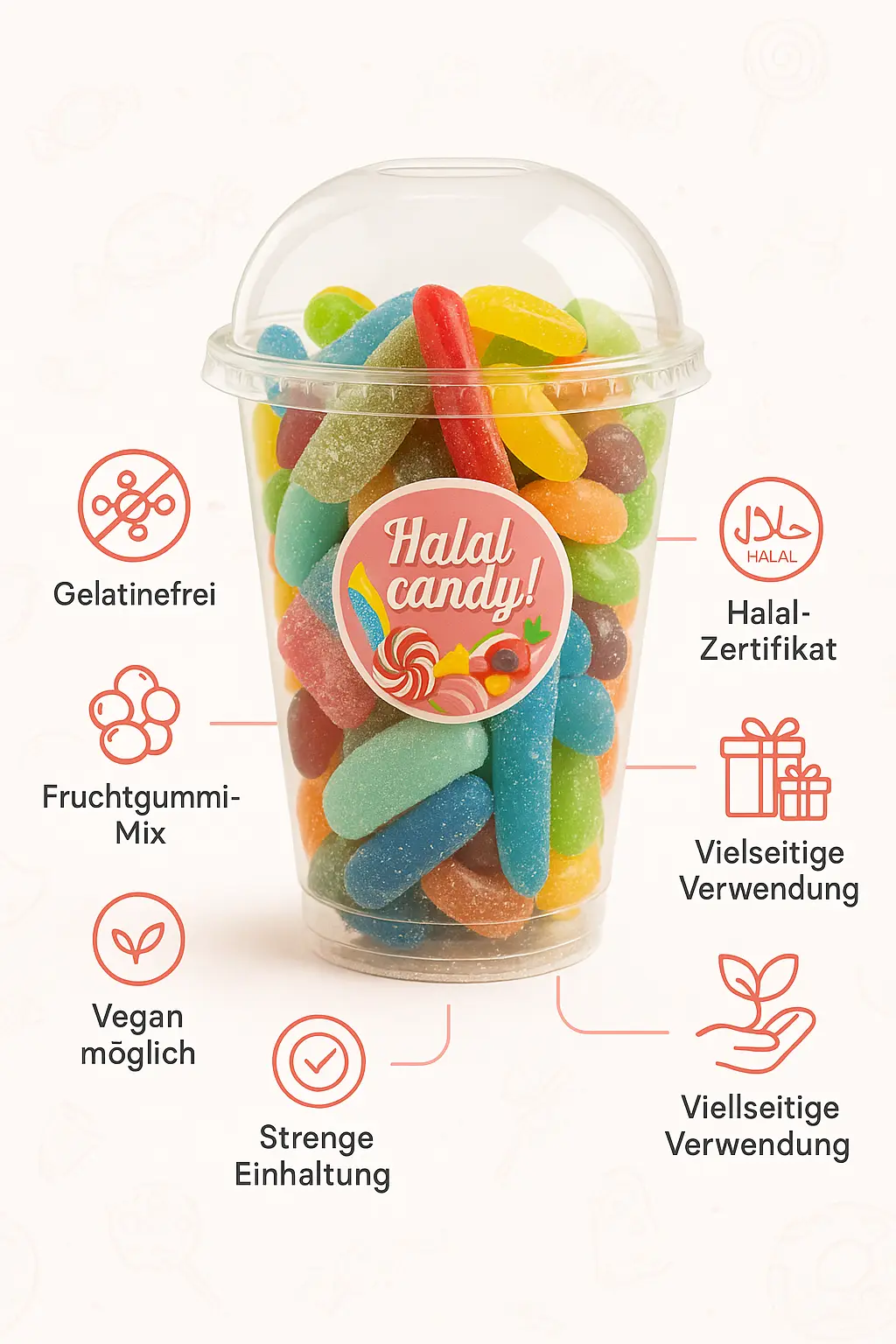 Halal Candy Becher 350g – Bild 2