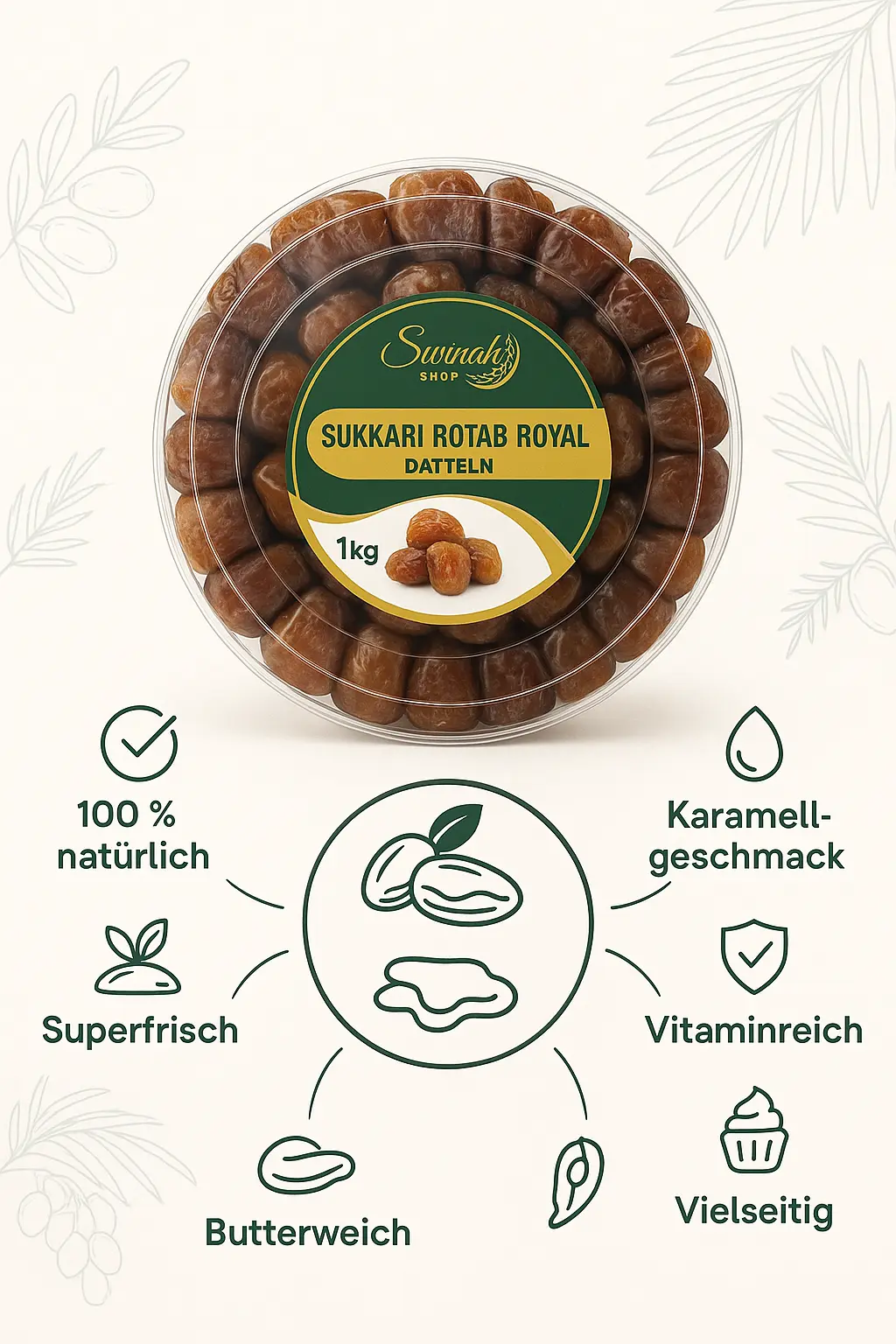 Datteln Sukkari Rotab Royal 1kg – Bild 2