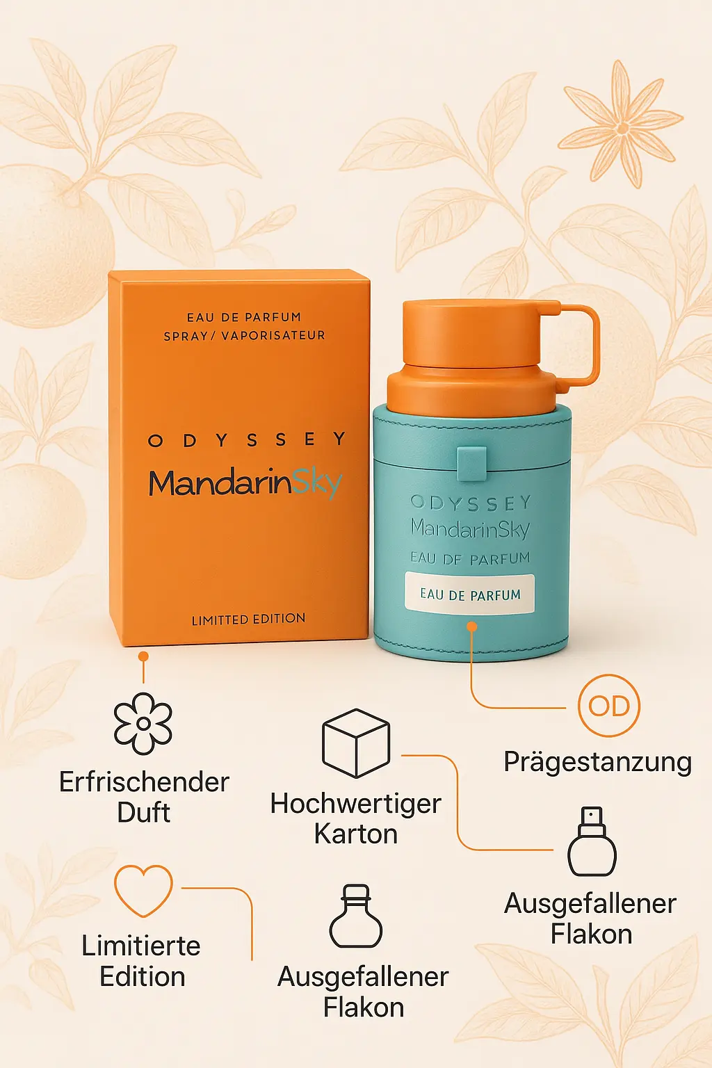 Odyssey Mandarin Sky Armaf 100ml – Bild 3