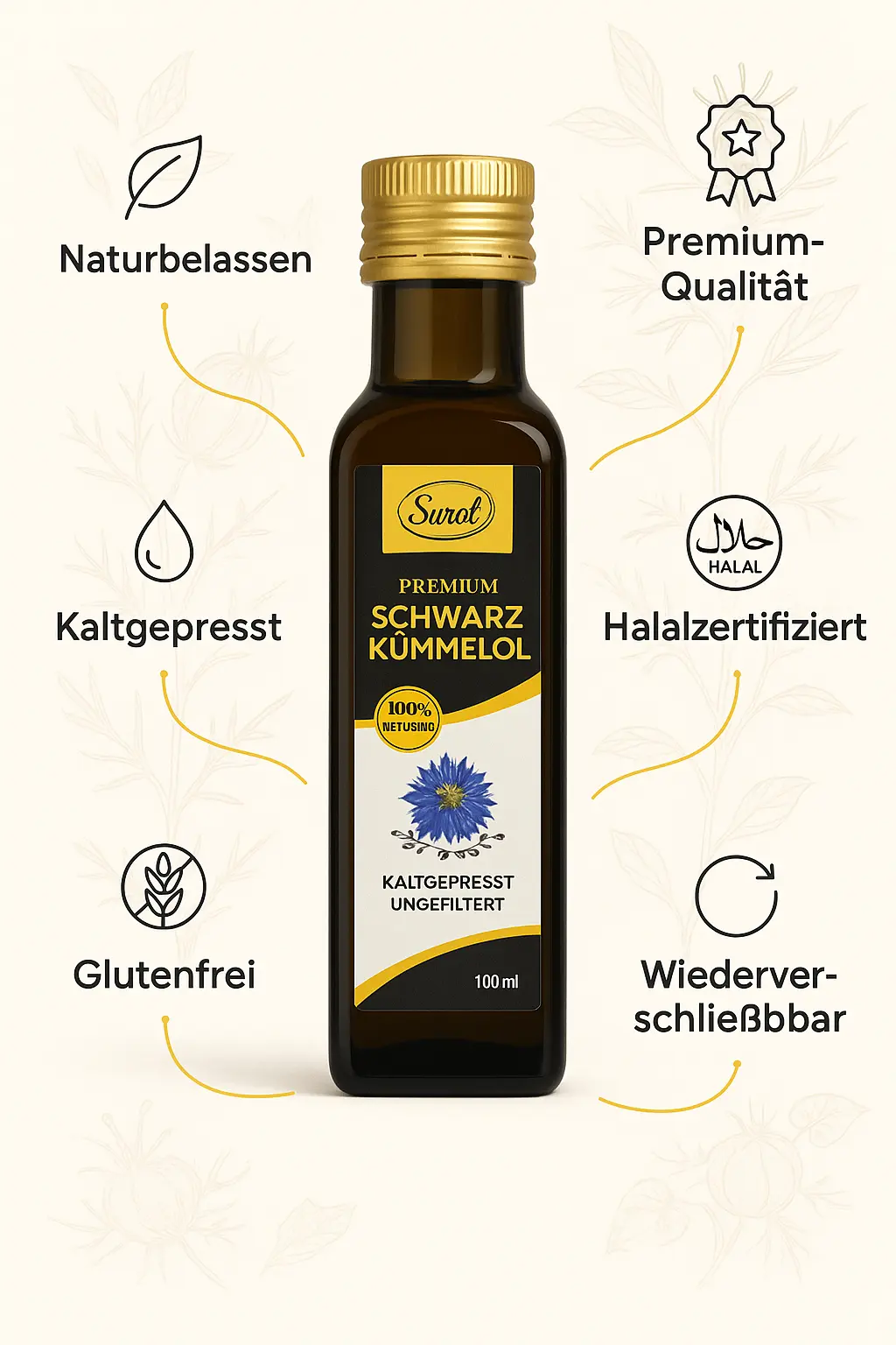 Schwarzkümmelöl ungefiltert 100ml – Bild 3