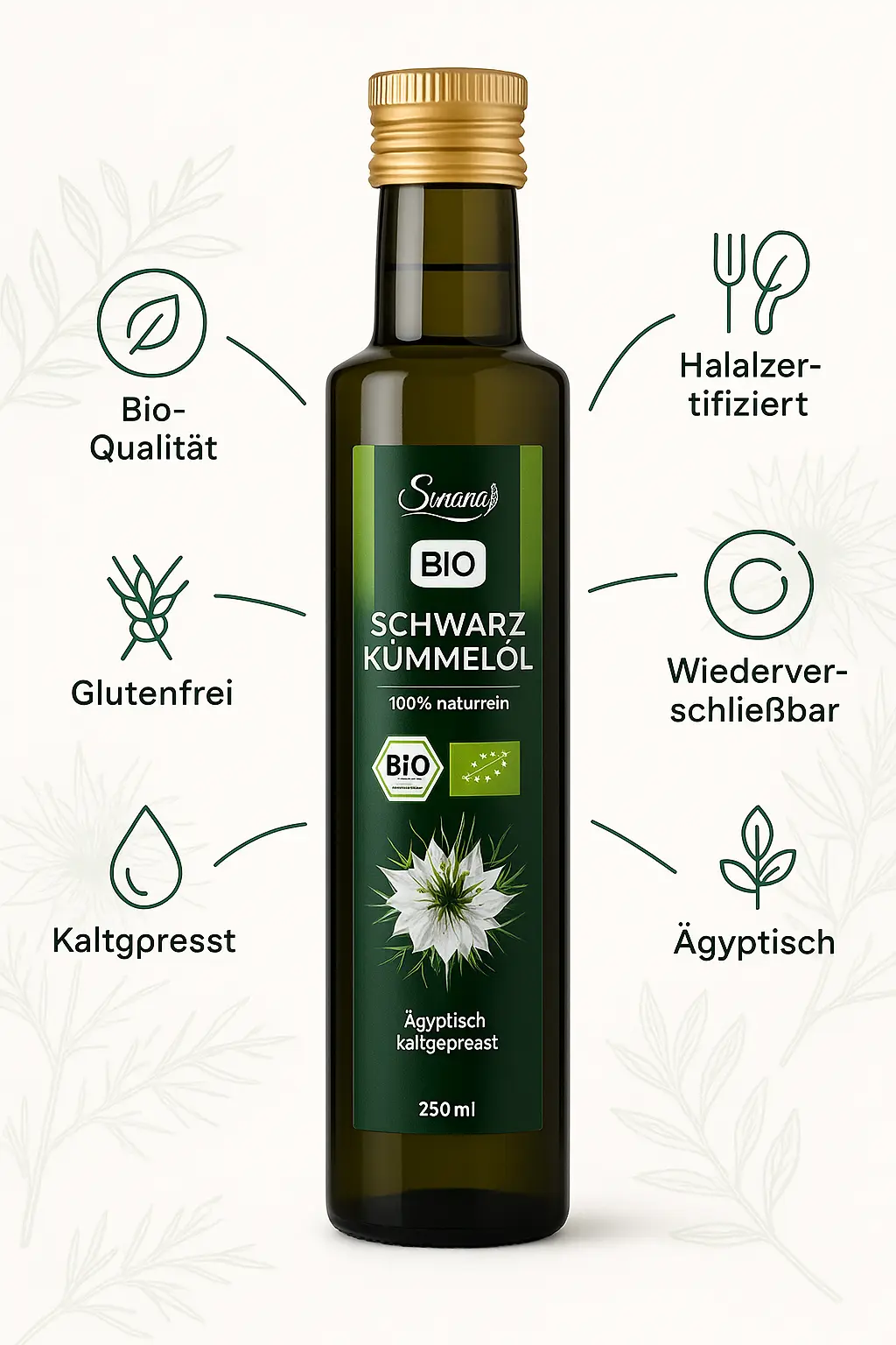 Schwarzkümmelöl Bio ungefiltert 250ml – Bild 2