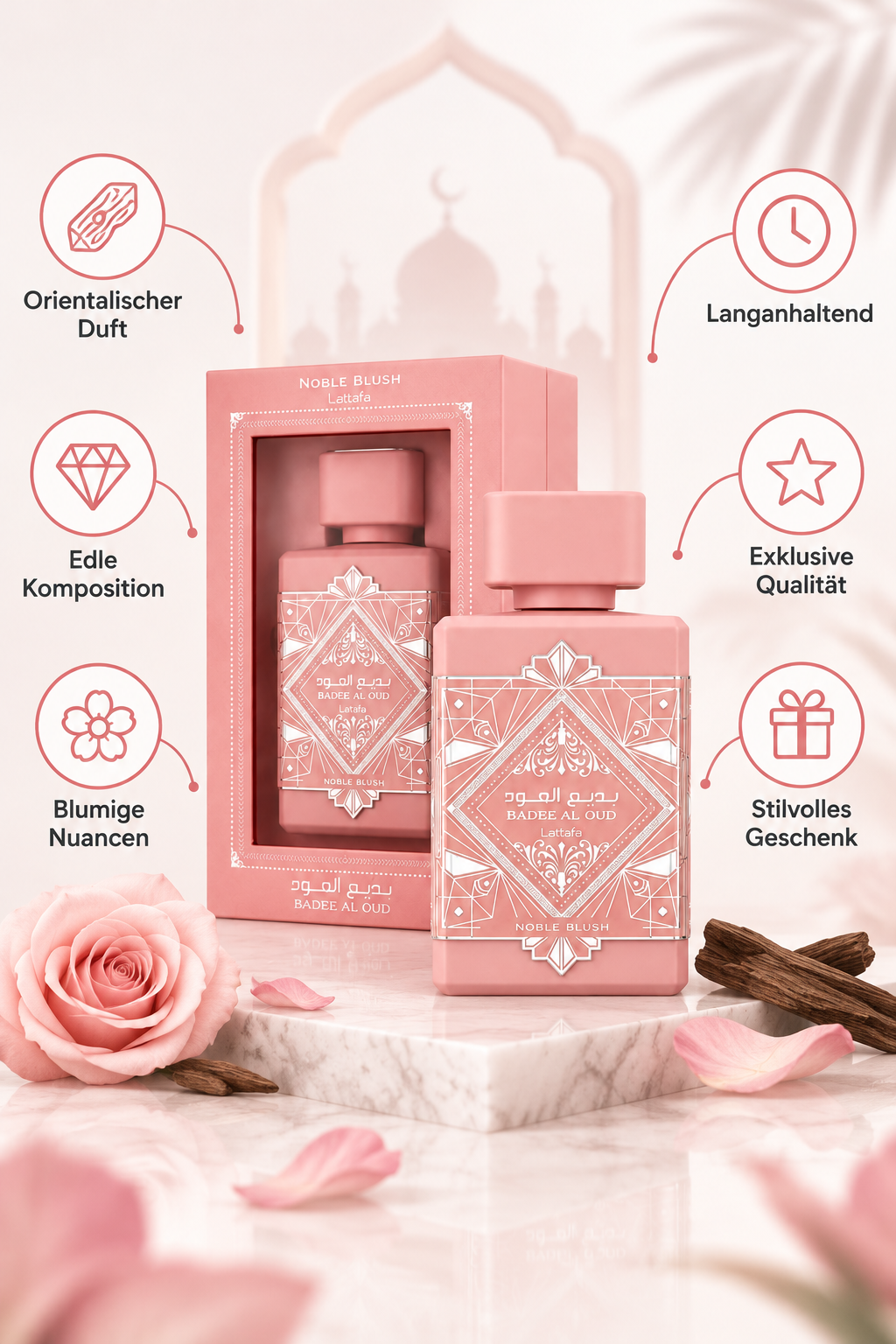 Lattafa Badee Al Oud Noble Blush Eau de Parfum – 100 ml – Ansicht 2